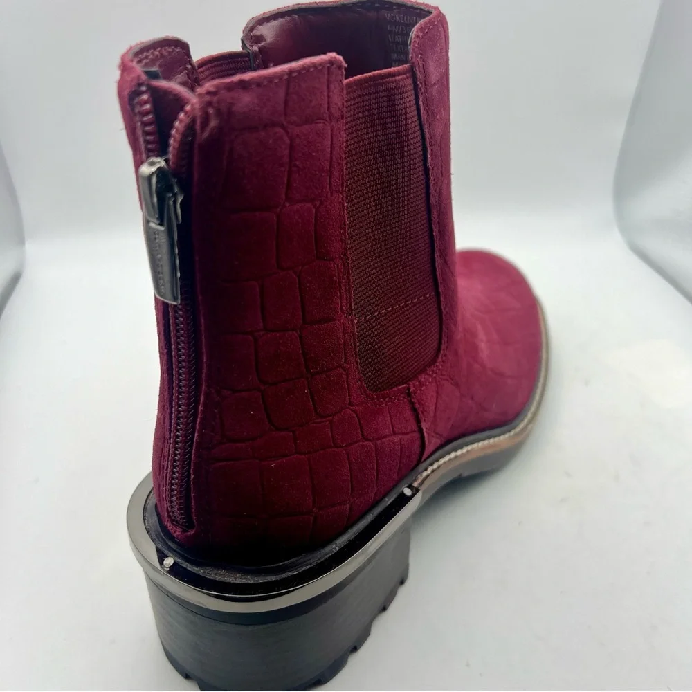 Vince Camuto Kelivena Sz 8 W WIDE EU 38.5 Women's Suede Chelsea Boot Fired Brick - Picture 3 of 9